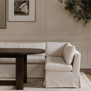 Glenn Oval Dining Table in Dark Brown Neem Wood