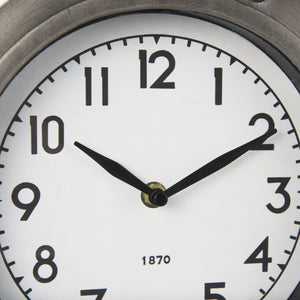 Camden Gray Distressed Metal Porthole Table Clock