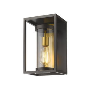 Dunbroch 1 Light Outdoor Wall Sconce in Deep Bronze + Outdoor Brass Finish