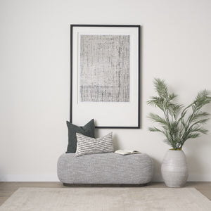 Jenna Cream w/ Black Print Linen Lumbar Decorative Pillow Cover