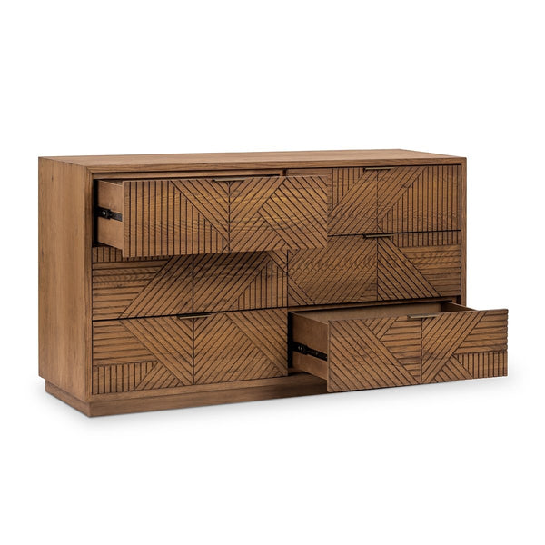 Santa Clara Solid Wood Dresser with Art Deco Carved Design