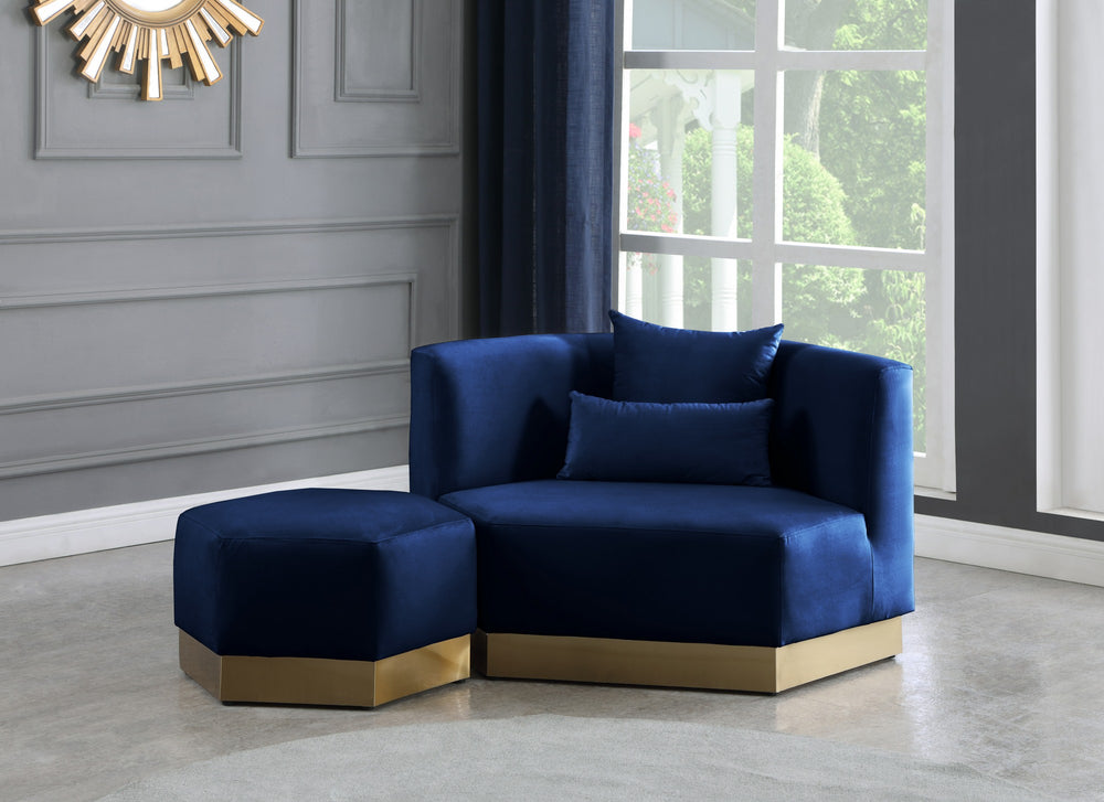 Dianna Ottoman In Navy Velvet