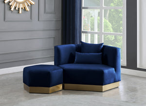 Dianna Ottoman In Navy Velvet