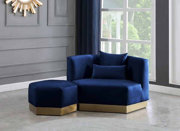 Dianna Ottoman In Navy Velvet