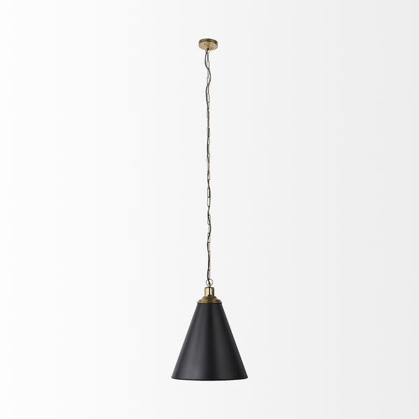 Fenton  18.0L x 18.0W x 23.0H Black W/Antiqued Gold Accents Pendant Light