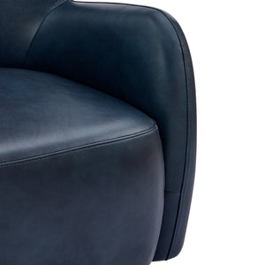Tiffany KD Top Grain Leather Accent Arm Chair, Garrett Blue