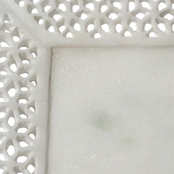Jali Carved Marble Tray