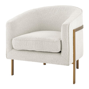 Harrod Fabric Accent Arm Chair In Boucle Beige