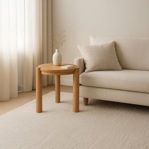 Jack Side Table Brushed Natural Oak with Column Legs