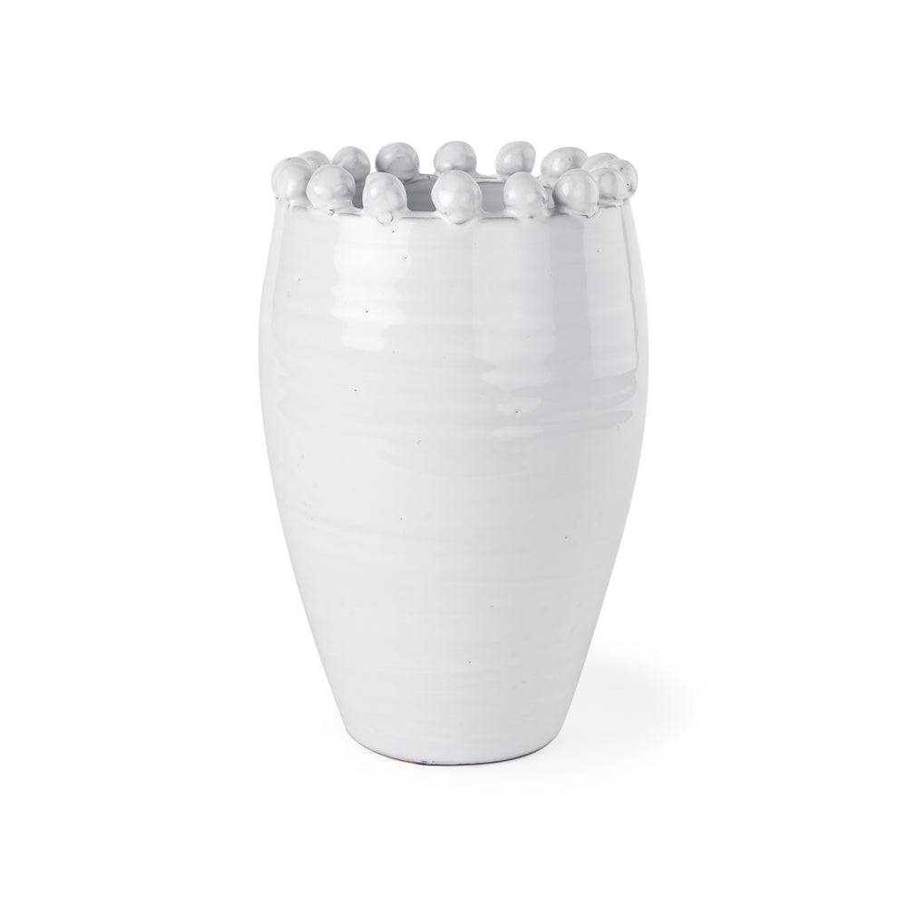 Basin Medium Off-White Glazed Vase