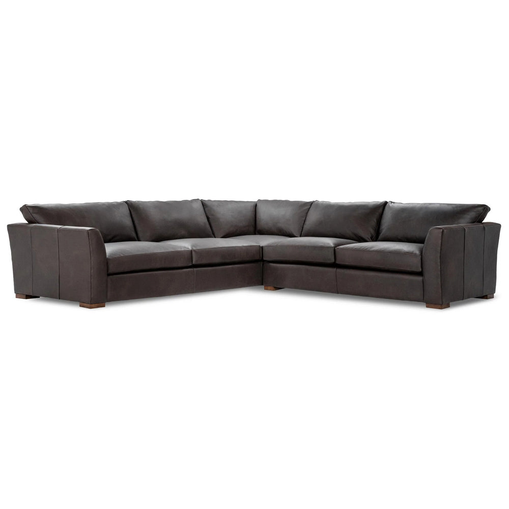 Bryson Top Grain Leather 3pc Sectional - Chocolate