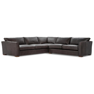 Bryson Top Grain Leather 3pc Sectional - Chocolate