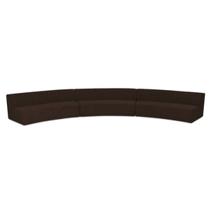 Naomi 3 Piece Concave Modular Sectional in Dark Brown