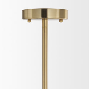 Cybill Brushed Brass w/ White Metal Shade 1-Light Wall Pendant