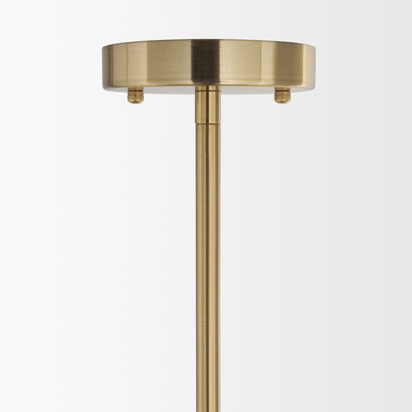 Cybill Brushed Brass w/ White Metal Shade 1-Light Wall Pendant