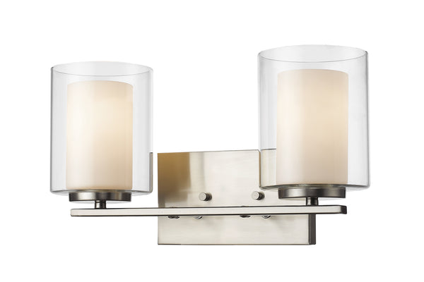Willow 2 Light Vanity  in Brushed Nickel Finish