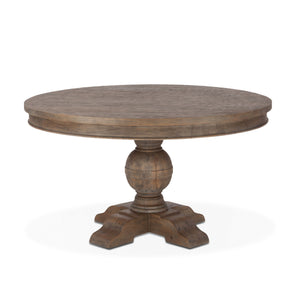 Colonial Plantation 48-Inch Round Dining Table in Weathered Teak Finish