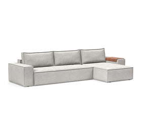 NEWILLA SOFA BED W/LOUNGER 57"X118", W/WIDE ARM RESTS