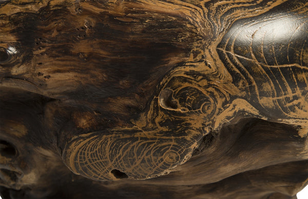 Teak Bowl, Black, Brown