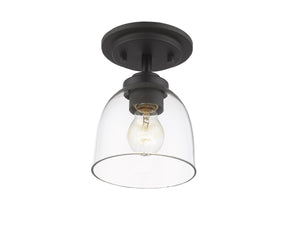 Ashton  1 Light Flush Mount in Bronze Finish