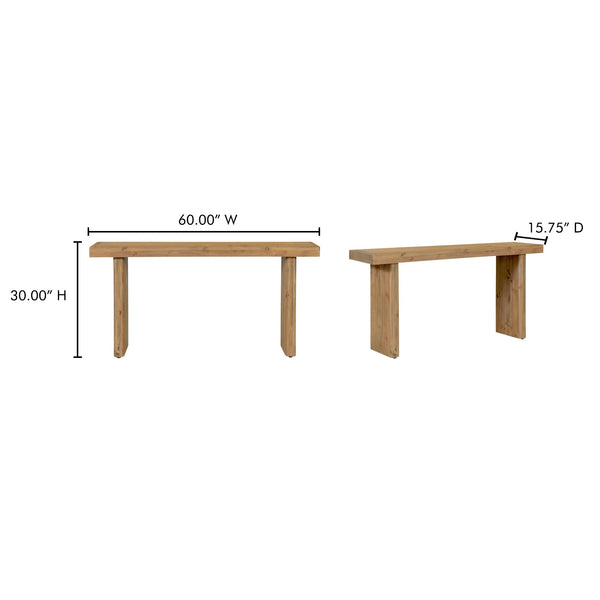 Moe's Monterey Console Table in Rustic Blonde Finish
