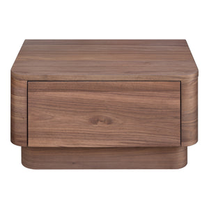 Moe's Round Off Small Nightstand in Walnut