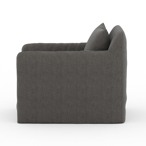 Dade Outdoor Swivel Chair in Charcoal