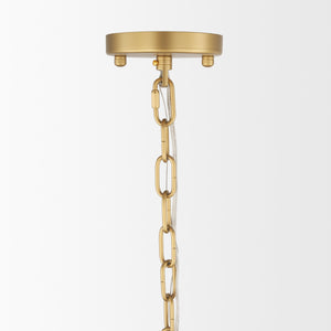 Barbara Brushed Gold Metal w/ Frosted Glass Globes 11-Light Chandelier