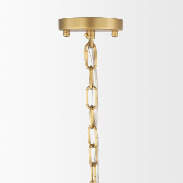 Barbara Brushed Gold Metal w/ Frosted Glass Globes 11-Light Chandelier