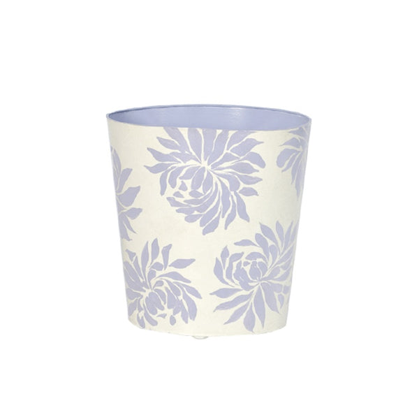 OVAL WASTEBASKET LAVENDER/CREAM FLORAL