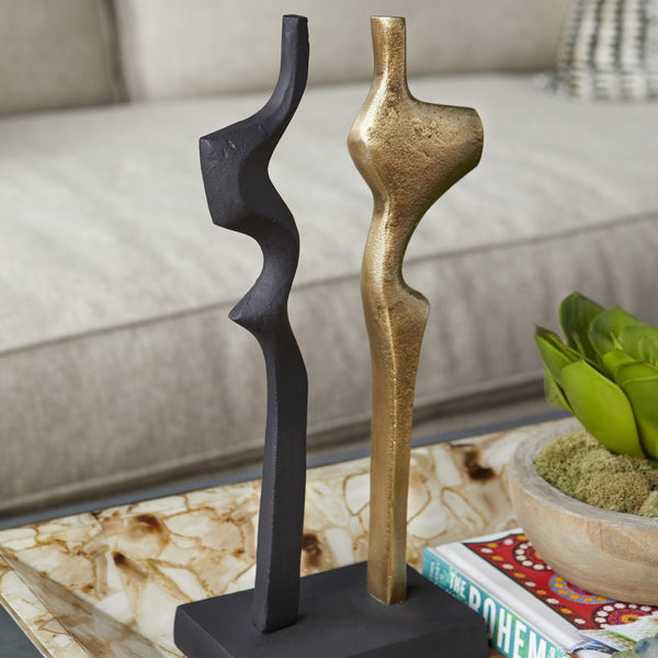 Britons Sculpture in Antique Brass and Black