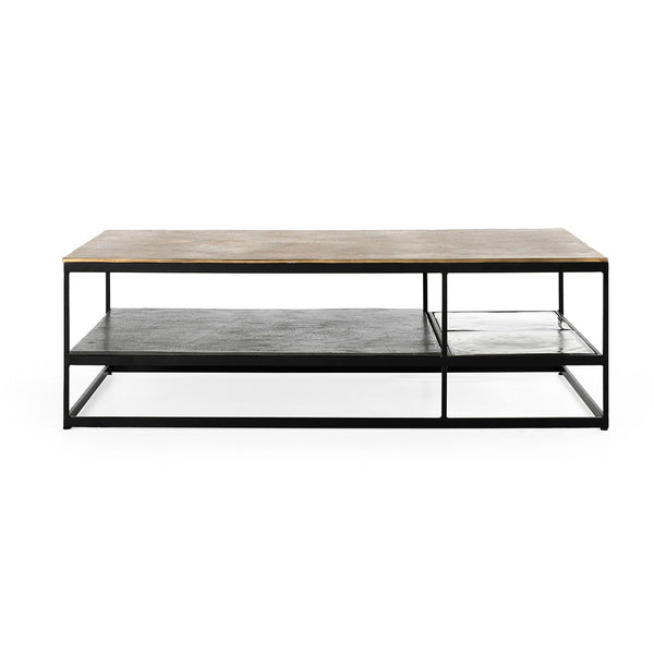 Remmy Cast Aluminum Rectangle Coffee Table - Antique Finish