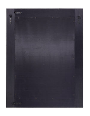 Cross Stitch Rectangle Hide Wall Mirror, Grey