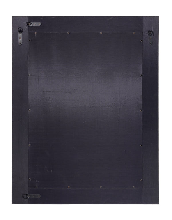 Cross Stitch Rectangle Hide Wall Mirror, Grey