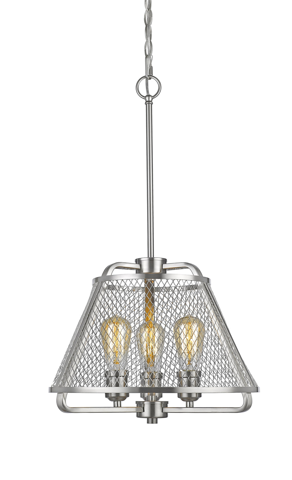 Iuka 3 Light Pendant in Brushed Nickel Finish