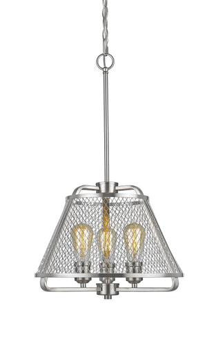 Iuka 3 Light Pendant in Brushed Nickel Finish