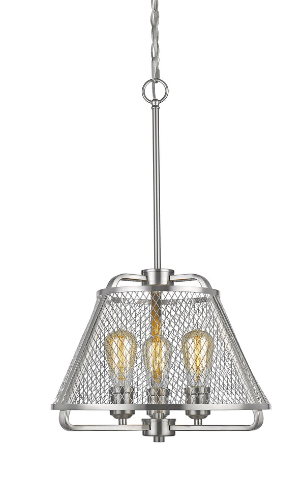 Iuka 3 Light Pendant in Brushed Nickel Finish