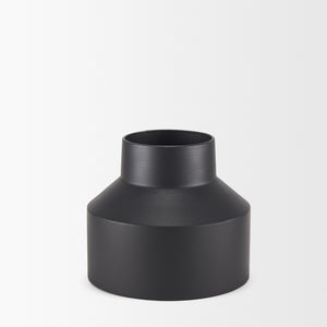 Tosca Medium Matte Black Metal Vase