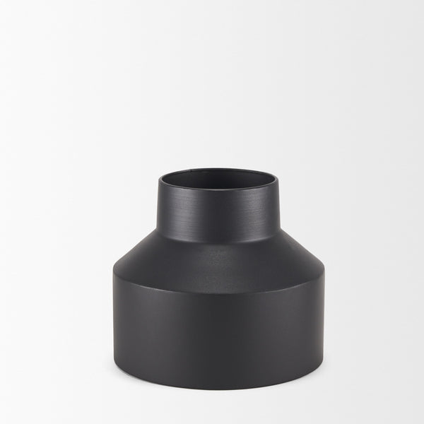 Tosca Medium Matte Black Metal Vase