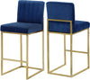 Joanna Stool In Navy Velvet and Gold
