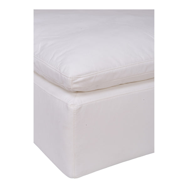 Clay Ottoman Cream White with Stain Resistant Fabric