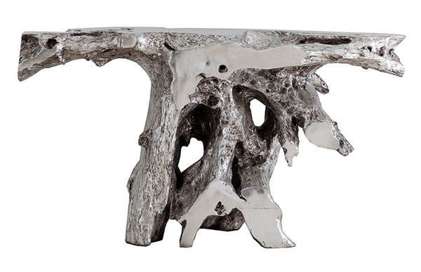 Brivo Freeform Console Table, Silver Leaf