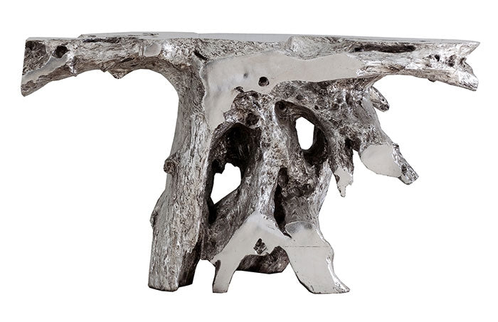 Brivo Freeform Console Table, Silver Leaf