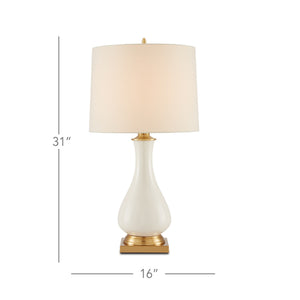 Lynton Cream Table Lamp In Cream Crackle & Brass