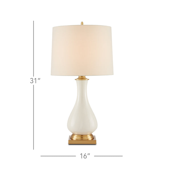 Lynton Cream Table Lamp In Cream Crackle & Brass
