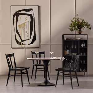 Gregory Dining Chair In Black Oak