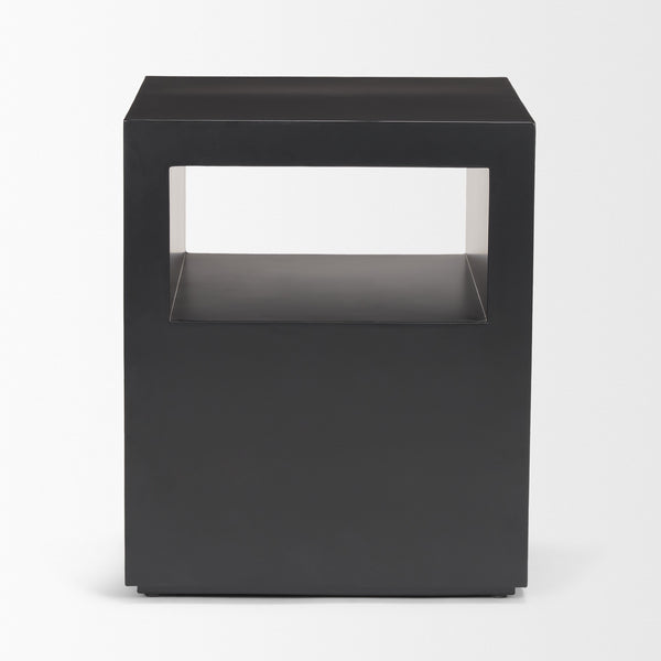 Vondra Matte Black Metal w/ Open Shelves Side table