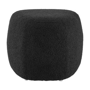 Carlese Boucle Small Ottoman, Palladian Charcoal