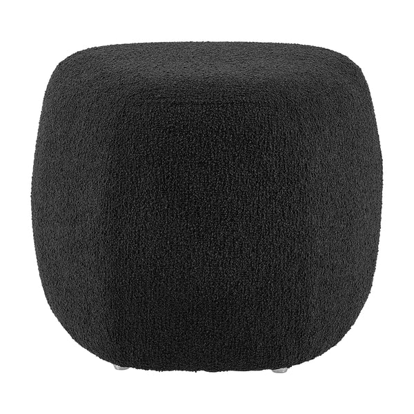 Carlese Boucle Small Ottoman, Palladian Charcoal