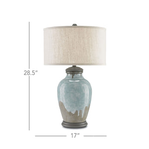 Chatswood Table Lamp In Blue-Green & Gray & Hiroshi Gray